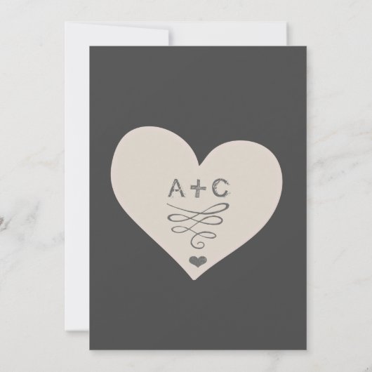 Invitation Blue Blush Peach M. et Mme Mariage de typographie (Dos)