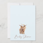 Invitation Blue Boho Floral Arch Highland Cow Baby shower (Dos)