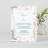 Invitation Blue Boho Mushroom Art Woodland Mariage 2024 (Debout devant)