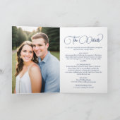 Invitation Blue Boho Roses Photo & Détails Just Love Mariage (Intérieur)