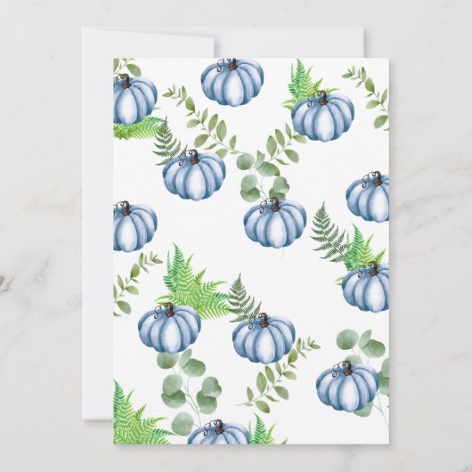 Invitation Blue Boho un peu Citrouille est sur le chemin (Dos)