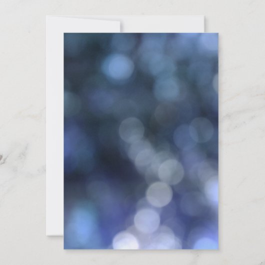 Invitation Blue Bokeh Light & Typographie 32 Mariage 2 (Dos)