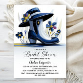 Invitation Blue Boots and Derby Hat Bridal Shower