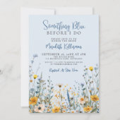 Invitation Blue Botanical Wildflower Bridal Shower (Devant)