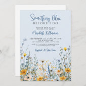 Invitation Blue Botanical Wildflower Bridal Shower (Devant / Derrière)