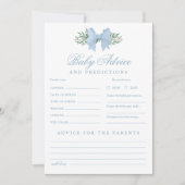 Invitation Blue Bow Baby Conseils et prédictions Jeu de douch (Devant)