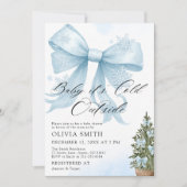 Invitation Blue Bow Baby Il fait froid dehors Baby shower (Devant)
