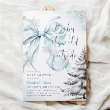 Blue Bow Baby Il fait froid dehors Baby shower