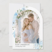 Invitation Blue Bow Baby in Bloom Floral Boy Baby shower (Dos)