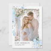 Invitation Blue Bow Baby in Bloom Floral Boy Baby shower (Dos)