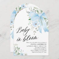 Blue Bow Baby in Floral Arch Baby shower