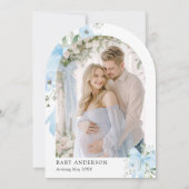 Invitation Blue Bow Baby in Floral Arch Baby shower (Dos)