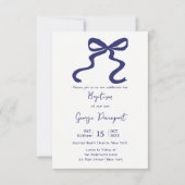 Invitation Blue Bow Baptism Événement religieux (Devant)