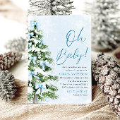 Invitation Blue Bow Boy Christmas Tree Oh Baby Baby shower