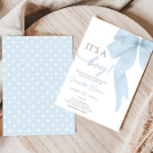 Invitation Blue Bow C'Est Un Baby shower Garçon