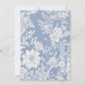 Invitation Blue Bow Chinoiserie Pearl Femmes Anniversaire (Dos)