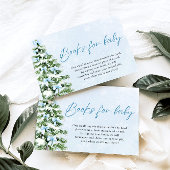 Invitation Blue Bow Christmas Tree Books for Baby Baby Shower