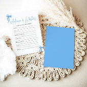 Invitation Blue Bow Conseils et souhaits Fête des mariées Jeu