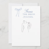 Invitation Blue Bow Devine La Fête des mariées De Robe Jeu (Devant)