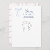 Invitation Blue Bow Devine La Fête des mariées De Robe Jeu (Devant / Derrière)
