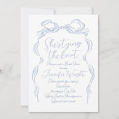 Invitation Blue Bow Elle noue la Fête des mariées de noeud (Devant)