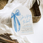 Invitation Blue Bow Elle noue la Fête des mariées de noeud