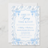 Invitation Blue Bow Elle noue la Fête des mariées de noeud (Devant)