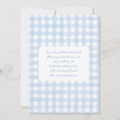 Invitation Blue Bow Floral Birthday Boy Blue Gingham (Dos)