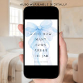 Invitation Blue Bow Guess How Many Game Baby Shower card