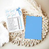 Invitation Blue Bow Il Dit Qu'Elle A Dit Fête des mariées Gam