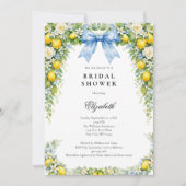 Invitation Blue Bow Lemons Florals Bridal Shower (Devant)