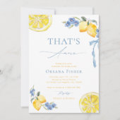 Invitation Blue Bow Lemons That's Amore Italian Bridal Shower (Devant)