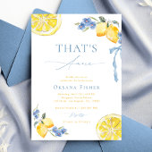 Invitation Blue Bow Lemons That's Amore Italian Bridal Shower
