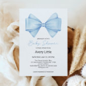 Invitation Blue Bow Modern Boy Baby shower