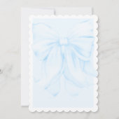 Invitation Blue Bow moderne élégant bébé garçon douche (Dos)