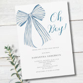 Invitation Blue Bow Oh Boy Baby shower
