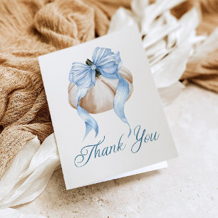Invitation Blue Bow Petit Citrouille Baby shower de garçon Me