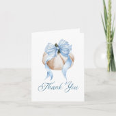 Invitation Blue Bow Petit Citrouille Baby shower de garçon Me (Devant)