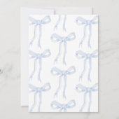 Invitation Blue Bow quelque chose de bleu avant de faire Fête (Dos)