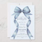 Invitation Blue Bow quelque chose de bleu avant de faire Fête (Devant)