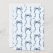 Invitation Blue Bow quelque chose de bleu avant de faire Fête (Dos)