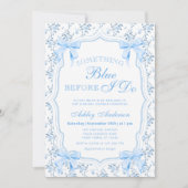 Invitation Blue Bow quelque chose de bleu avant de faire Fête (Devant)