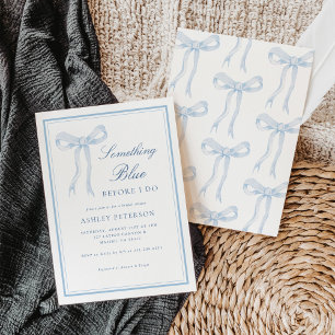 Invitation Blue Bow quelque chose de bleu avant de faire Fête