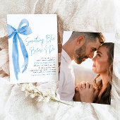 Invitation Blue Bow quelque chose de bleu avant de faire Fête