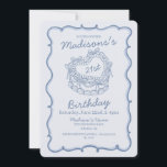 Invitation Blue Bow Retro Coquette gâteau Coquette Coeur 21e<br><div class="desc">C’est une fête douce avec cette collection de gâteaux Retro Coquette. Cet ensemble d'archets coquette est doté d'un gâteau coquette vintage en forme de coeur, orné d'arcs coquettes et de glace beurrée, qui capte l'essence de la romance classique. Cette collection ajoute une ambiance ludique à toute célébration, la rendant irrésistiblement...</div>