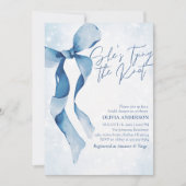 Invitation  Blue Bow She's Tying the Knot Bridal Shower (Devant)