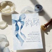 Invitation  Blue Bow She's Tying the Knot Bridal Shower