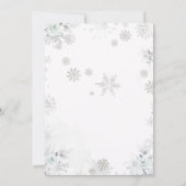 Invitation Blue Bow Silver Snow Winter Onederland Birthday (Dos)