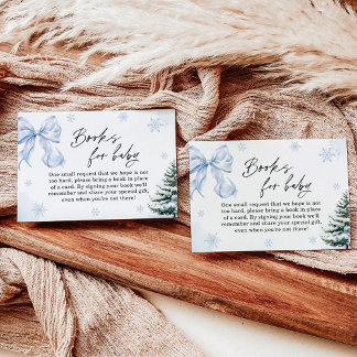 Invitation Blue Bow Snowflake Baby showers Livres pour Baby C