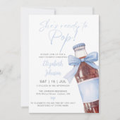 Invitation Blue Bow Soda Bottle Baby Shower All In One (Devant)